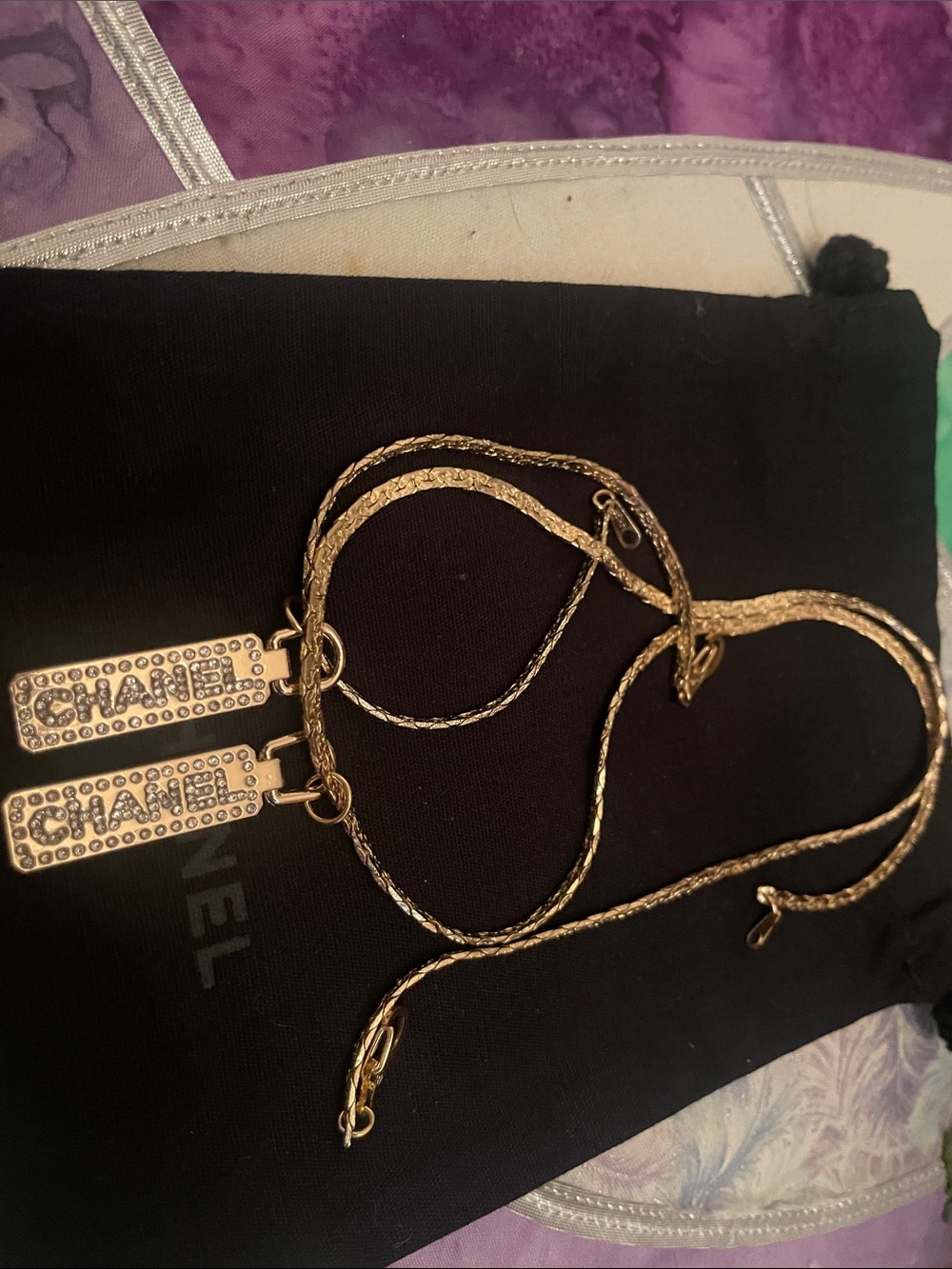 CHANEL Upcycled zipper charms with chain/ bracelet 10 kt GP